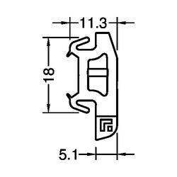 Gutmann Fenster Halter, für Regenschutzschiene, H 50, Kunststoff hellgrau (VE= 5000 Stück)