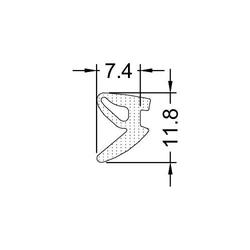 Gutmann Fenster Verglasungsdichtung, HA 3050/6 ST, Spaltmaß 7,4mm, EPDM schwarz (VE= 200 Meter)