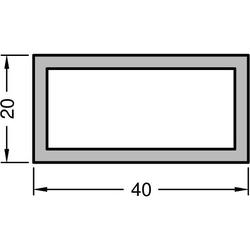 Gutmann Fenster Vierkantrohr, Länge 6.000mm, Breite 40mm, Höhe 20mm, Stärke 2mm, Aluminium dunkelbronze eloxiert (VE= 6 Meter)