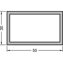 Gutmann Fenster Vierkantrohr, Länge 6.000mm, Breite 50mm, Höhe 30mm, Stärke 2mm, Aluminium blank (VE= 6 Meter)