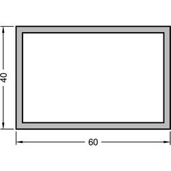 Gutmann Fenster Vierkantrohr, Länge 6.000mm, Breite 60mm, Höhe 40mm, Stärke 2,5mm, Aluminium mittelbronze eloxiert (VE= 6 Meter)
