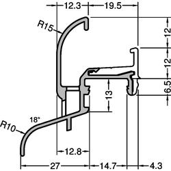 Gutmann Fenstertür Bodenschwelle, 6.000mm, Lech 29/27 F TXL, Aluminium silberfarben naturfarben eloxiert (VE= 36 Meter)