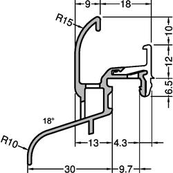 Gutmann Fenstertür Bodenschwelle, 6.000mm, Rems 22/30 F TXL, Aluminium braun dunkelbronze eloxiert (VE= 36 Meter)