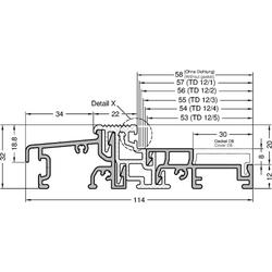 Gutmann Fenstertür Bodenschwelle, 6.000mm, Weser 114/32 TI, Aluminium silberfarben naturfarben eloxiert (VE= 30 Meter)
