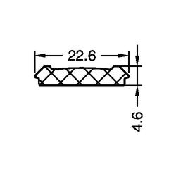 Gutmann Fenstertür Dichtung, für Bodenschwelle, 780082, Länge 22,6mm, EPDM, schwarz (VE= 50 Meter)