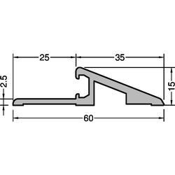 Gutmann Fenstertür Türschwellenprofil, 6m, P 60-15, Aluminium, mittelbronze eloxiert (VE= 60 Meter)