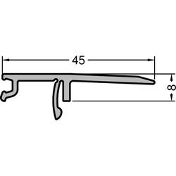 Gutmann Haustür Deckel, für Bodenschwelle, D 8/55-D, Aluminium, Länge 6.000mm, silberfarben, naturfarben eloxiert (VE= 60 Meter)