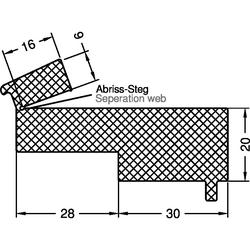 Gutmann Haustür Füllstück, für Bodenschwelle, TD 20/58, EPDM, schwarz (VE= 10 Meter)