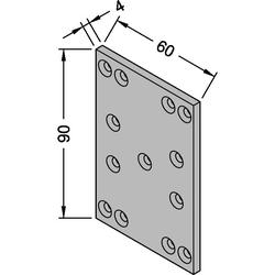 Gutmann Haustür Schwellenhalter für Bodenschwelle, Aluminium, zum Anschrauben, blank (VE= 20 Stück)