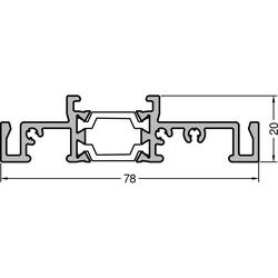 Gutmann Haustür Schwellenhalter für Bodenschwelle, Breite 78mm, Aluminium, zum Anschrauben, naturfarben, eloxiert (VE= 30 Meter)