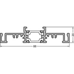 Gutmann Haustür Schwellenhalter für Bodenschwelle, Breite 88mm, Aluminium, zum Anschrauben, naturfarben, eloxiert (VE= 30 Meter)