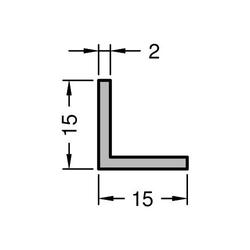 Gutmann Winkelprofil, WKL, gleichschenkelig, ungelocht, Länge 6.000 x Breite 15 x Höhe 15 x Stärke 2mm, Aluminium verkehrsweiß (VE= 6 Meter)