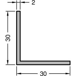 Gutmann Winkelprofil, WKL, gleichschenkelig, ungelocht, Länge 6.000 x Breite 30 x Höhe 30 x Stärke 2mm, Aluminium (VE= 6 Meter)