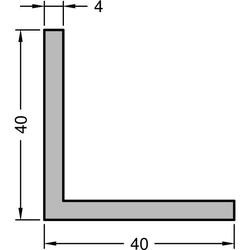 Gutmann Winkelprofil, WKL, gleichschenkelig, ungelocht, Länge 6.000 x Breite 40 x Höhe 40 x Stärke 4mm, Aluminium (VE= 6 Meter)