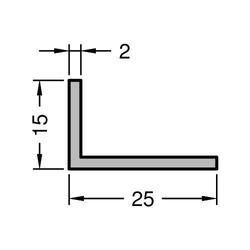 Gutmann Winkelprofil, WKL, ungleichschenkelig, ungelocht, Länge 6.000 x Breite 25 x Höhe 15 x Stärke 2mm, Aluminium mittelbronze (VE= 6 Meter)