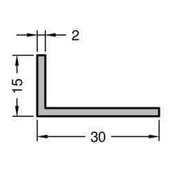 Gutmann Winkelprofil, WKL, ungleichschenkelig, ungelocht, Länge 6.000 x Breite 30 x Höhe 15 x Stärke 2mm, Aluminium mittelbronze (VE= 6 Meter)