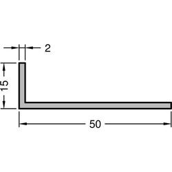 Gutmann Winkelprofil, WKL, ungleichschenkelig, ungelocht, Länge 6.000 x Breite 50 x Höhe 15 x Stärke 2mm, Aluminium mittelbronze (VE= 6 Meter)