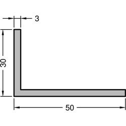 Gutmann Winkelprofil, WKL, ungleichschenkelig, ungelocht, Länge 6.000 x Breite 50 x Höhe 30 x Stärke 3mm, Aluminium mittelbronze (VE= 6 Meter)