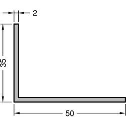 Gutmann Winkelprofil, WKL, ungleichschenkelig, ungelocht, Länge 6.000 x Breite 50 x Höhe 35 x Stärke 2mm, Aluminium mittelbronze (VE= 6 Meter)
