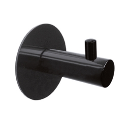 Gardrobenhaken Edelstahl schwarz, rund, Durchmesser: 18mm, Tiefe: 40mm, mit Stift u. Wandscheibe, diebstahlhemmend Nr. 250.00036