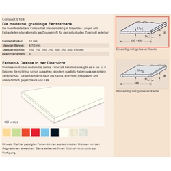 Werzalit Fensterbank-Compact 18/150 Weiss Nr. 17.631.001