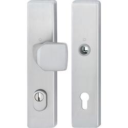 Hoppe Schutz-Wechselgarnitur (Knopf/ohne Griff), 61G/2222ZA/2210 ES1, F31-1 edelstahloptik matt, PZ 10/92, TS 67-77mm Nr. 12040046