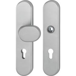 Klicken Sie hier, um das Bild zu vergrößern Hoppe Schutz-Wechselgarnitur (Knopf/ohne Griff), 86G/3331/3310 ES1, F9-2 stahlfarben matt, PZ 8/72, TS 37-47mm Nr. 12131131