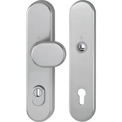 Hoppe Schutz-Wechselgarnitur (Knopf/ohne Griff), 86G/3332ZA/3310 ES1, F9 stahlfarbig, PZ 10/92, TS 67-77mm Nr. 11982494