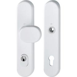 Hoppe Schutz-Wechselgarnitur (Knopf/ohne Griff), 86G/3332ZA/3310 ES1, F9016 verkehrsweiß, PZ 10/92, TS 67-77mm Nr. 11982500