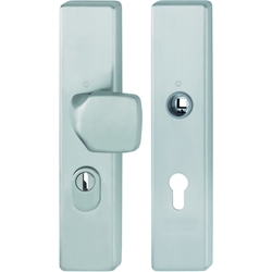 Hoppe Schutz-Wechselgarnitur (Knopf/ohne Griff), E61G/2222ZA/2210 ES1, F69 edelstahl matt, PZ 8/72, TS 37-47mm Nr. 11980503