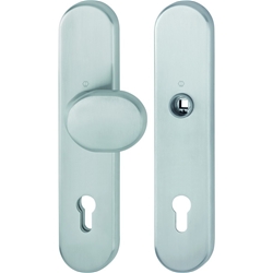 Hoppe Schutz-Wechselgarnitur (Knopf/ohne Griff), E86G/3331/3310 ES1, F69 edelstahl matt, PZ 10/92, TS 67-77mm Nr. 11979987