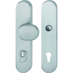 Hoppe Schutz-Wechselgarnitur (Knopf/ohne Griff), E86G/3332ZA/3310 ES1, F69 edelstahl matt, PZ 8/92, TS 67-77mm Nr. 12038209