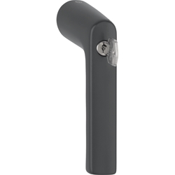 Hoppe DK-Kompakt-Fenstergriff, ohne Rosette, Hamburg 0700RLS, abschließbar, RAL9714 schwarz matt, 32mm Stift mit Schrauben 3x20mm Nr. 12149913