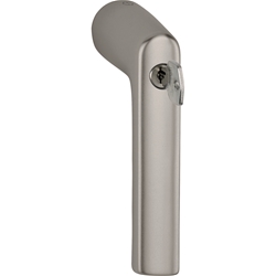 Hoppe DK-Kompakt-Fenstergriff, ohne Rosette, Hamburg 0700RLS, abschließbar, F9 Alu Stahl, 37mm Stift mit Schrauben 3x20mm Nr. 12149949