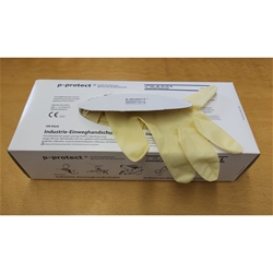 P-protect CRASS Einweghandschuh Latex puderfrei Gr. 6 (S) in Spenderpackung à 100 Stück Nr. 1216
