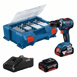 Bosch Akku-Bohrschrauber GSR 18V-55 mit 2 x Akku GBA 18V 4.0Ah, L-Case Pick + Click Nr. 06019H5209