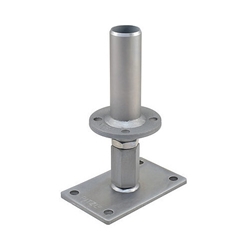 Pitzl Pfostenträger Easy System 10930, ZiNiP-Beschichtet, mit 42,4mm Runddorn, Verstellbereich 110-200mm, obere Platte = Ø 100x8mm /untere Platte = 160x100x8mm Nr. 10930.1600