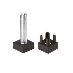 Hettich Verstellfuß CADRO 9298853 M 8x43mm, für Vierkantrohr Kunststoff/Stahl schwarz