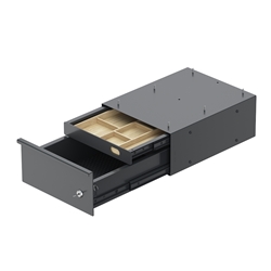 Hettich Schubkastenbox, Duo Grip 9309830,schwarz, Breite 287mm, Tiefe 370mm, Höhe 141mm