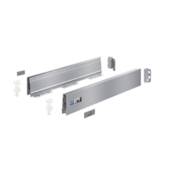 Hettich InnoTech Atira Schubkasten Set, 9307113, 470x70mm, Stahl, silber, links und rechts, ohne Führung