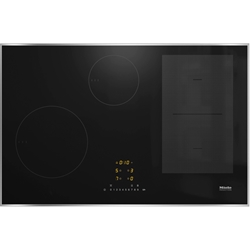 Miele KM 7474 FR Herdunabhängiges Induktionskochfeld in 806mm Breite mit umlaufenden Rahmen, 4 Kochzonen inkl. 1 leistungsstarken Powerflex-Kochbereich, Kommunikation mit der Haube, Automatikfunktion Con@ctivity, Schnellanwahl per Zahlenreihe, ComfortSelect, kürzeste Ankochzeiten, TwinBooster