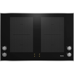 Miele KM 7174 FR Herdunabhängiges Induktionskochfeld in 806mm Breite mit umlaufenden Rahmen, 4 Kochzonen inkl. 2 leistungsstarken Powerflex-Kochbereich, Kommunikation mit der Haube, Automatikfunktion Con@ctivity, direkte Bedienung, Knebel auf dem Kochfeld, kürzeste Ankochzeiten, TwinBooster