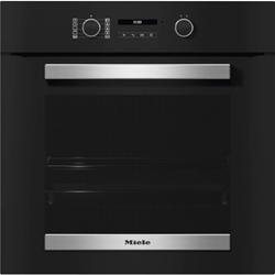 Miele H 2465 B Active Backofen autark in Schwarz/Edelstahl, viel Platz und Flexibilität, 76 l Garraumvolumen auf 5 Ebenen, besonders leichte Reinigung, PerfectClean-Ausstattung, Klartextdisplay mit Bedienknebeln, EasyControl Plus, per WLAN vernetzbares Gerät, Miele@home