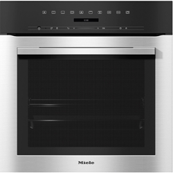 Miele H 7164 B Backofen autark in Edelstahl/Cleansteel, Vollauszug, Klartextdisplay mit Sensorbedienung, DirectSensor S, besonders lockere Teige und gebräunte Krusten, Klimagaren, besonders leichte Reinigung, PerfectClean-Ausstattung, per WLAN vernetzbares Gerät, Miele@home