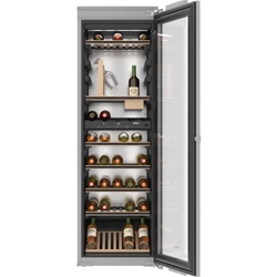 Miele KWT 6722 iS Einbau-Weinschrank Höhe 1770mm, Energieeffizienzklasse: G, flexibelste Lagerung größerer Weinflaschen dank FlexiFrame, parallele Lagerung von Wein durch separate Temperaturzonen, keine Gerüche im Kühlraum dank des Active AirClean-Filters, Ihr Weinlager wird perfekt in Szene gesetzt, LED-Beleuchtung