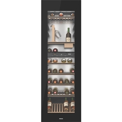 Miele KWT 6722 iGS Einbau-Weinschrank Obsidianschwarz Höhe 1770mm, Energieeffizienzklasse: G, flexibelste Lagerung größerer Weinflaschen dank FlexiFrame, parallele Lagerung von Wein durch separate Temperaturzonen, keine Gerüche im Kühlraum dank des Active AirClean-Filters, Ihr Weinlager wird perfekt in Szene gesetzt, LED-Beleuchtung
