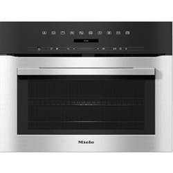 Miele H 7140 BM Kompakt-Backofen in Edelstahl/Cleansteel, Klartextdisplay mit Sensorbedienung, DirectSensor S, leichte Reinigung, Garraum mit PerfectClean und Leinenstruktur, gleichmäßigere und schnellere Ergebnisse, Quick u. Gentle, per WLAN vernetzbares Gerät, Miele@home, mit einem Tastendruck zum Ziel, Quick-MW und Popcorntaste