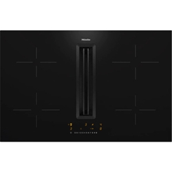 Miele KMDA 7272 FL-U Induktionskochfeld rahmenlos mit integriertem Dunstabzug Silence und Motor, flexible Installation, Plug u. Play oder geführte Umluft, viel Platz, 4 runde Kochzonen, automatische Regulierung der Gebläsestufen, Con@ctivity, kompakte Steuerung per Zahlenreihe, ComfortSelect Plus