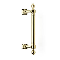 Tür-Stoßgriff Edelstahl L=291mm, BA=200mm, Edelstahl massiv, Oberfläche PVD gold beschichtet Nr. 12318.0032