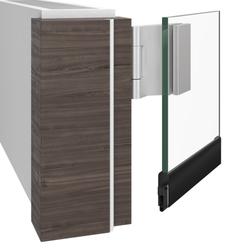 Athmer Glastürdichtung, 708mm, Schall-Ex® GSH-8, edelstahlfarben eloxiert (C-31), B 12,6mm, H 40mm, Hub 20mm, einseitig, Silikon selbstverlöschend (mit Zubehör 5333) Nr. 1-1121-0708